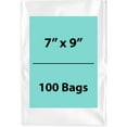 thumbnail image 1 of 4Mil Clear Flat Open Top Poly Bags LDPE Packaging - 7"X9" & (100 Bags), 1 of 7