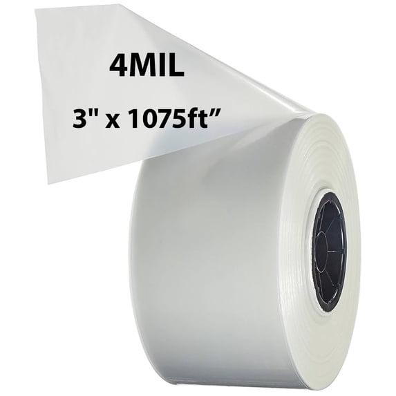 4Mil Clear Poly Tubing Plastic Roll Bags LDPE - 3"x1075ft - Heat Sealable