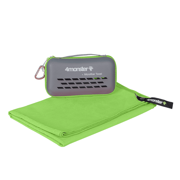 4Monster Camping Towel Microfiber, Fast Drying Travel Towel, Green, XS