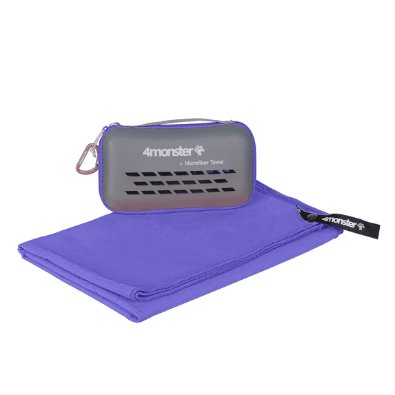 4Monster Camping Towel Microfiber, Fast Drying Travel Towel, Purple, M