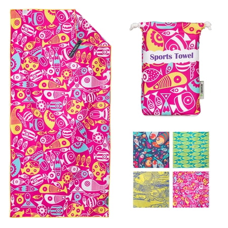 4Monster Microfiber Beach Towel, Quick Dry Lightweight Towel, Large, Redfish, L