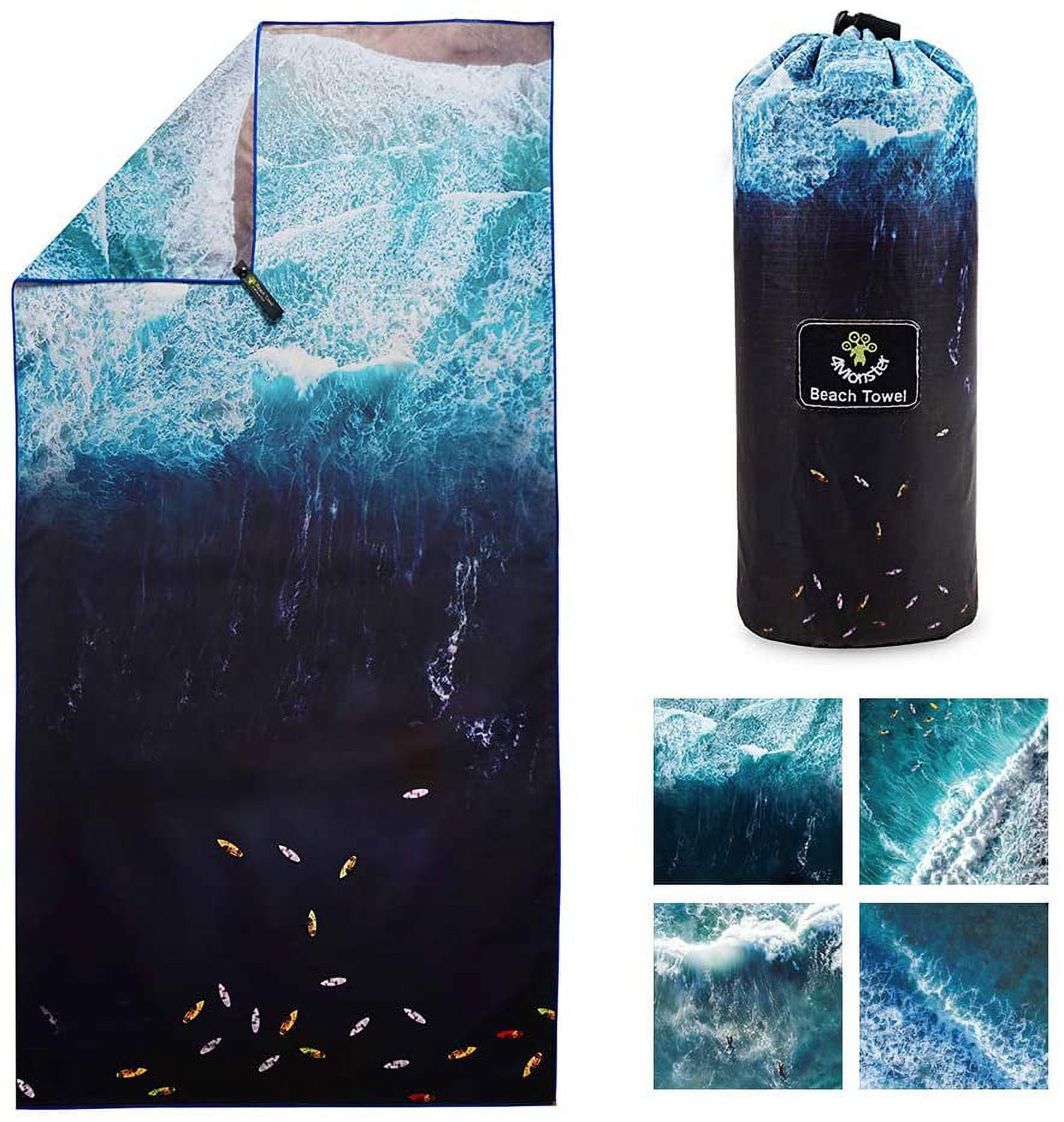 4Monster Microfiber Beach Towel Quick Dry,Super Absorbent Lightweight