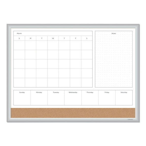 U Brands 4N1 Magnetic Dry Erase Combo Board 24 x 18 White/Natural 3890U00-01