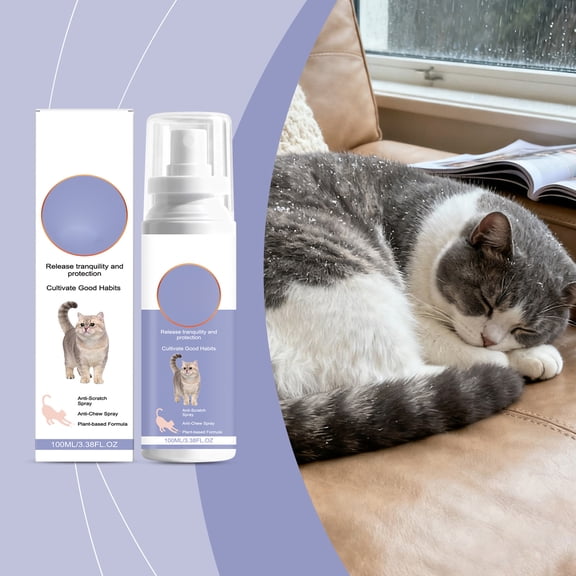 4Oz Cat Deterrent Spray, Effective & Safe Indoor Outdoor Repellent, Keep Cats Away From Furniture, Carpets, Curtains & Plants, Ideal For Home, Apartment & Pet Owners