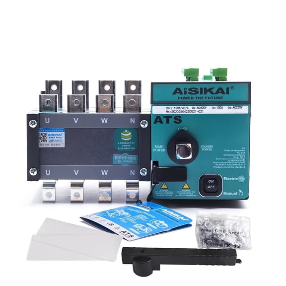 4P 100A 160A 250A 630A ATS Generator Dual Power Automatic Transfer Switch Single Three Phase Diesel Generator Parts