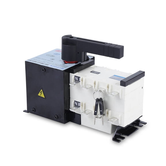 4P 100A Automatic Changeover Switch Rated 400V Dual Power Automatic Transfer Switch for Lighting Circuit, 500V Insulation Transfer Switch Power Switch for Office Buildings, Shopping Malls, Banks