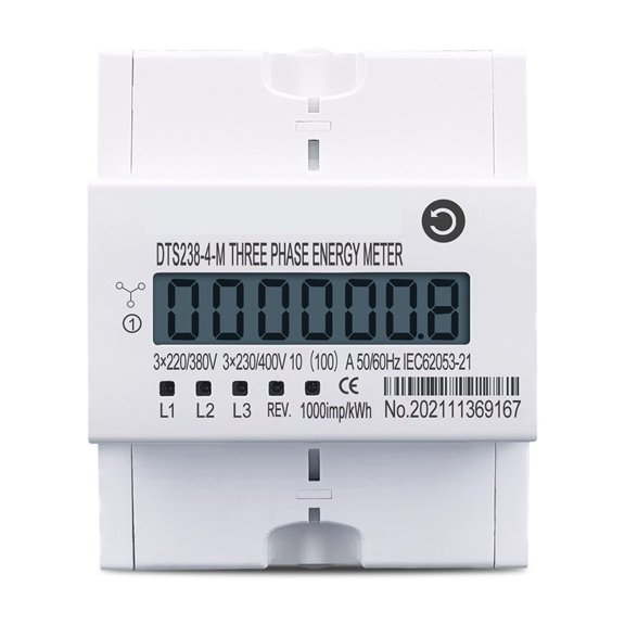 4P 100A Three Phase Din Rail KWH Watt Hour Din-rail Energy Meter LCD 50Hz 60Hz ,Easy to Install
