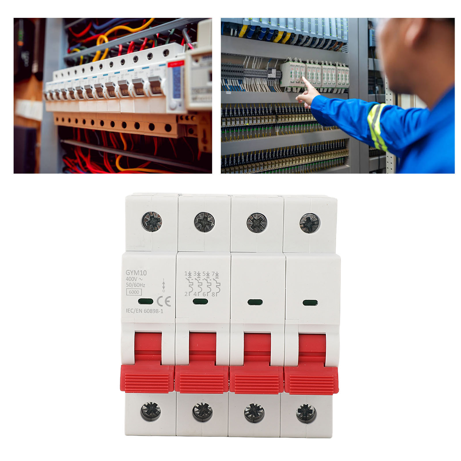 4P Miniature Circuit Breaker 400V Small Circuit Breaker Overload