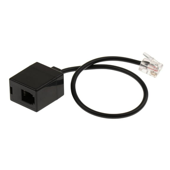 4P4C Male Plug to Modular Female Connector Handset Adapter Splitter 24.5cm / 9.64 Inch