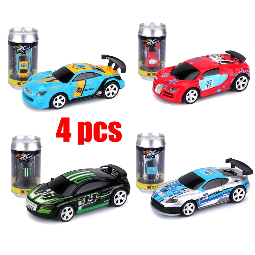 4PACK 1:58 MINI Remote Control RC Car Racing Vehicle Battery PVC Can Pack  Drift Machine Bluetooth Radio Controlled Kids Toys 4 COLORS