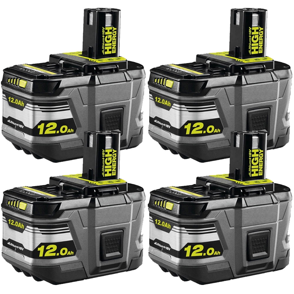 4PACK 12.0Ah 18V Lithium-Ion For RYOBI P108 P107 One Plus High Capacity Battery