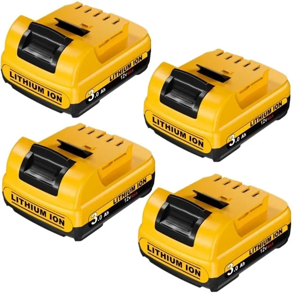 4PACK 3.0Ah 12V Battery Replacement for Dewelt 12V Battery 12 Volt Max DCB120 DCB122 DCB124 DCB125 DCB126 DCB127