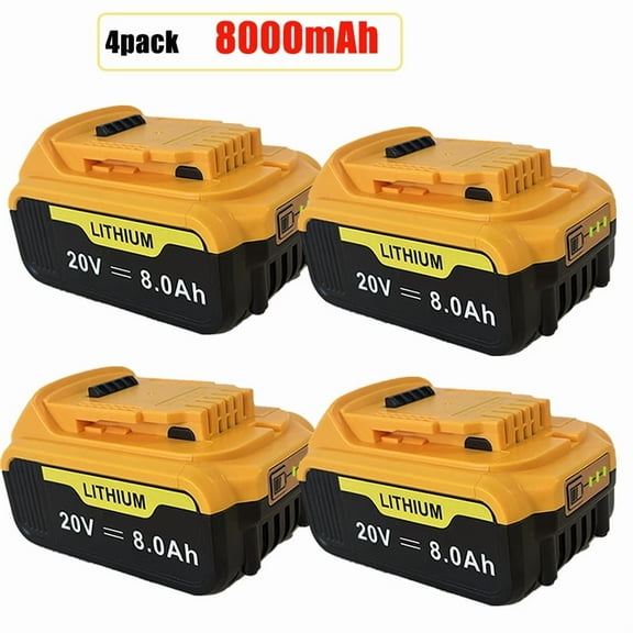 4PACK 8.0Ah Replacement for Dewalt 20V Battery