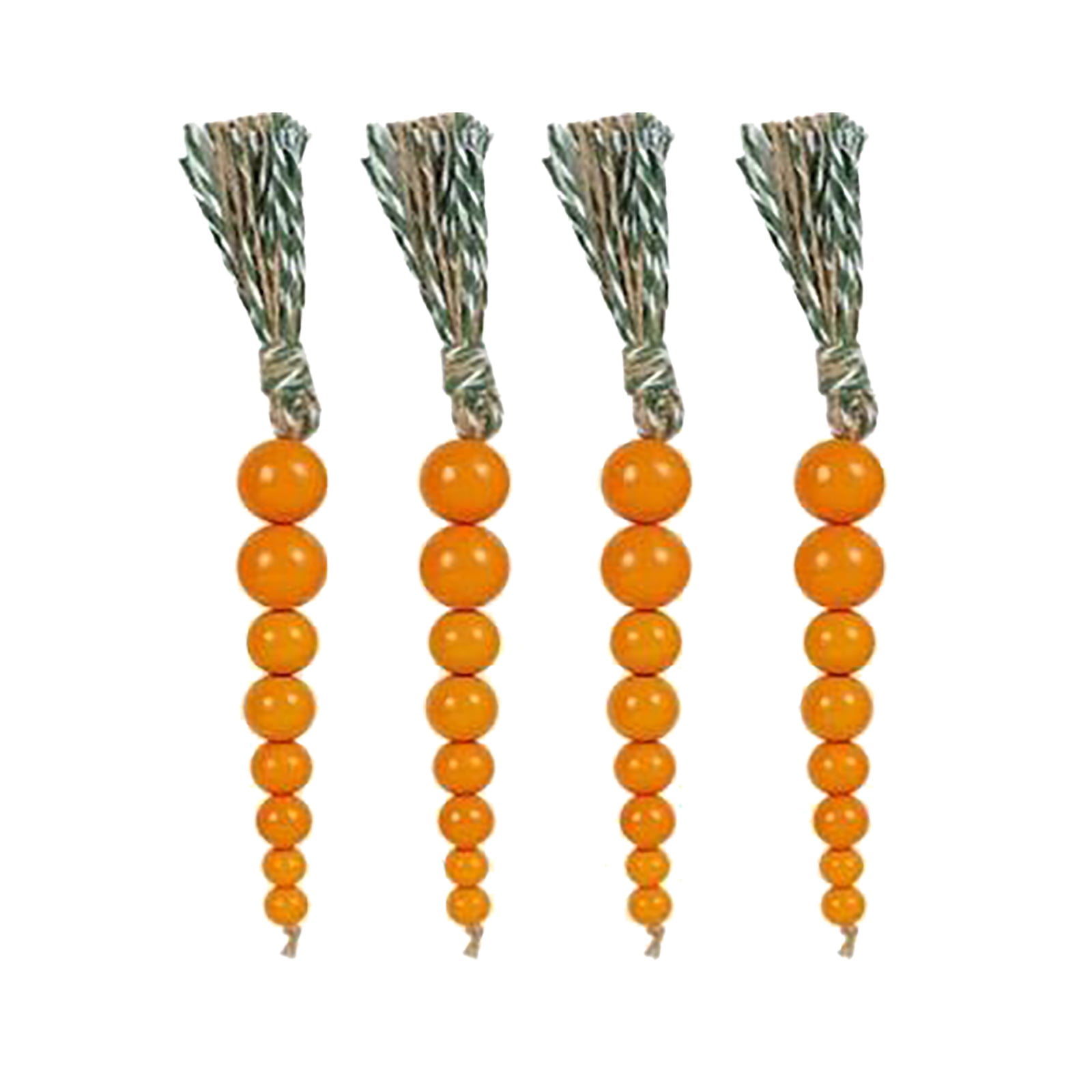 4PACK Beaded Carrot Spring Wood Tiered Tray Decorations Easter Beaded