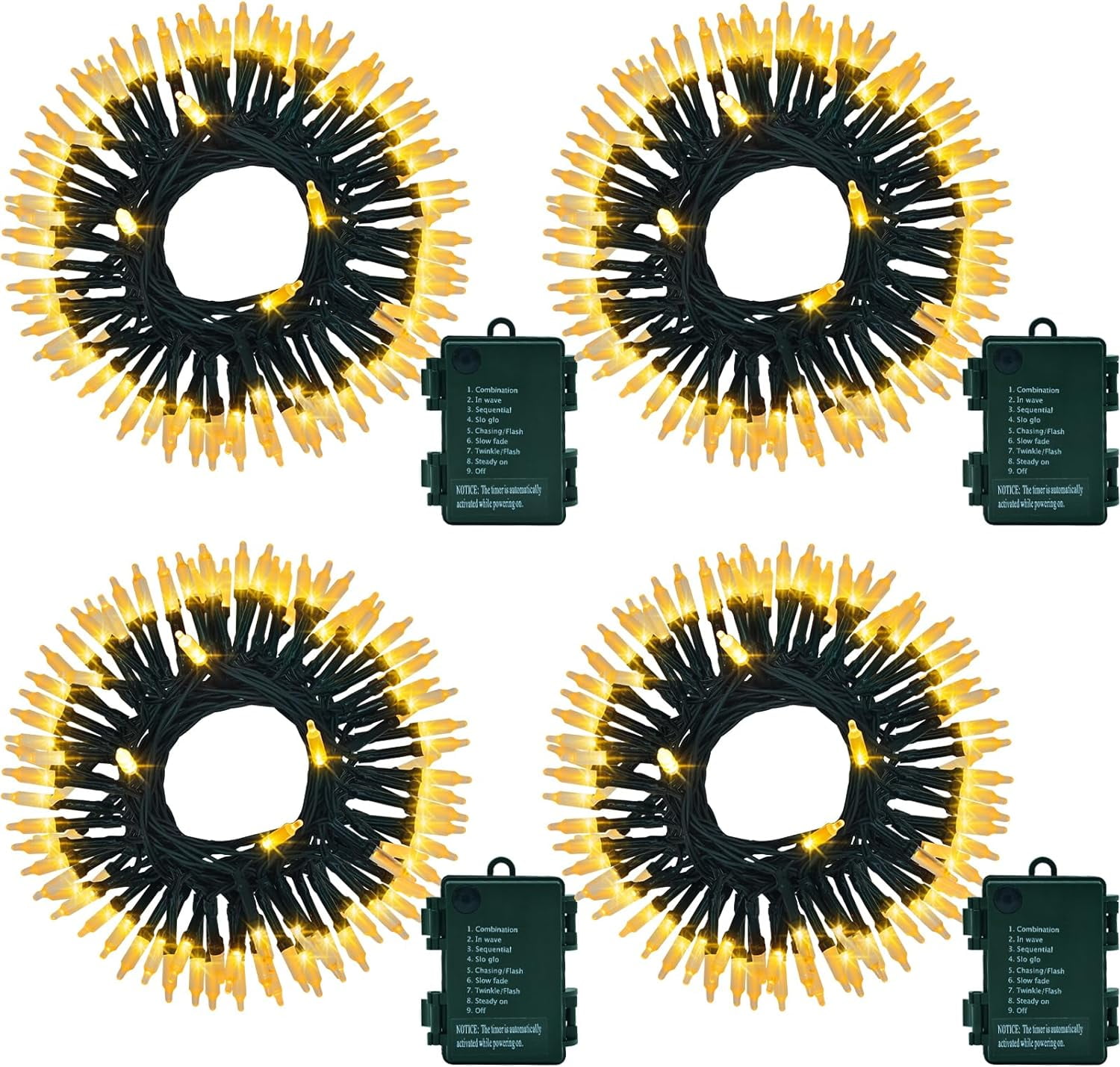 4PACK Christmas Mini String Lights Battery Operated 16 5FT 50 Count LED 4pack christmas mini string lights battery operated 16 5ft 50 count led