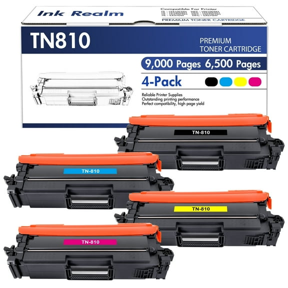 4PACK Cool Toner TN810 Toner Cartidge Compatible for Brother MFC‐L9630CDN L9670CDN EX670W(Black CYAN Magenta Yellow)