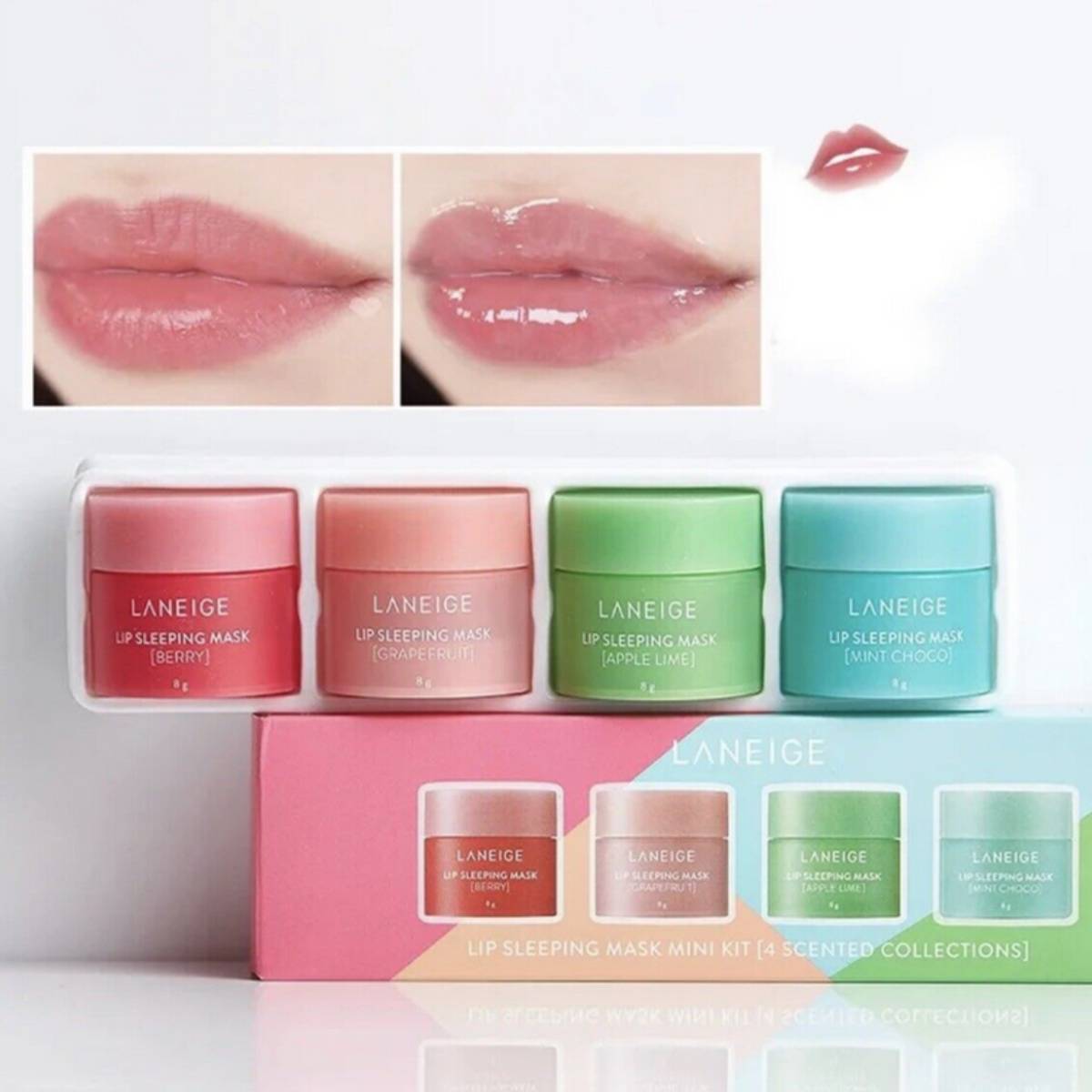 4PACK Lip Sleeping Mask Set Overnight Treatment Lip Care Products