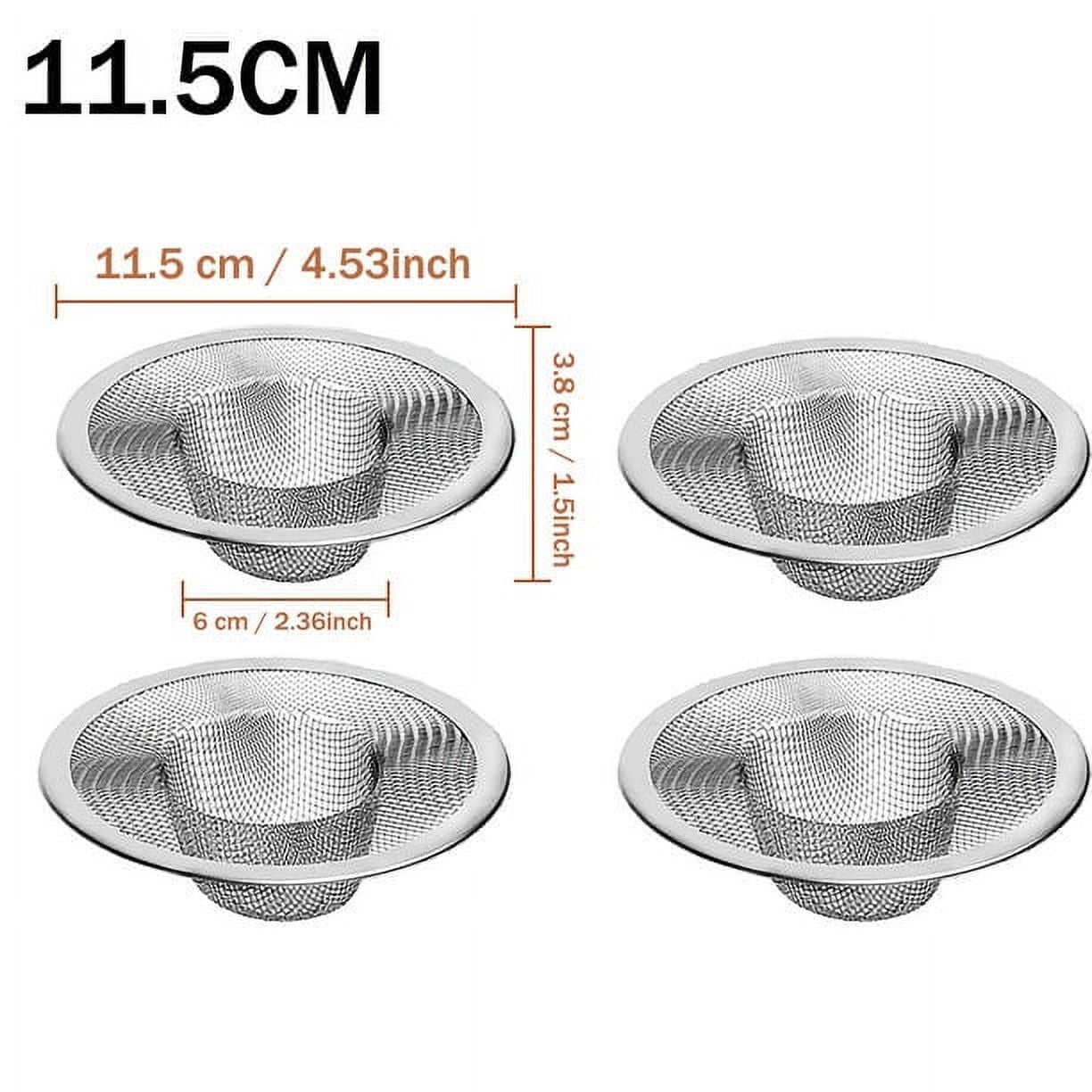 4PACK Stainless Steel Bathroom Sink Mesh Strainer Fits Most Bathroom Sinks, Stopper Drain