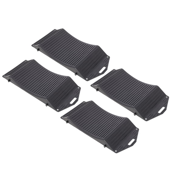 4PACK Tire Saver Ramps Anti-Slip Design Black Hard Plastic 17.3x7.8 Inches