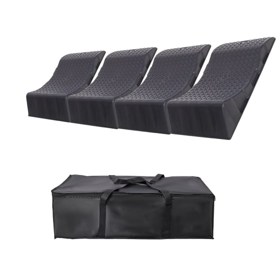 4PACK Tire Saver Ramps,Car Tire Wheel Ramps,Anti-Slip Hard Plastic Design,With Carry Bag,Black