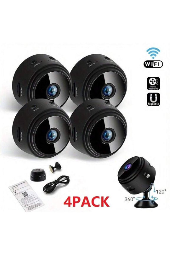 4PACK Wireless Security Camera Pro, 2.4Ghz WiFi Indoor Outdoor, Remote Viewing, Motion Detection, Night Vision, Weatherproof, Home Assistant