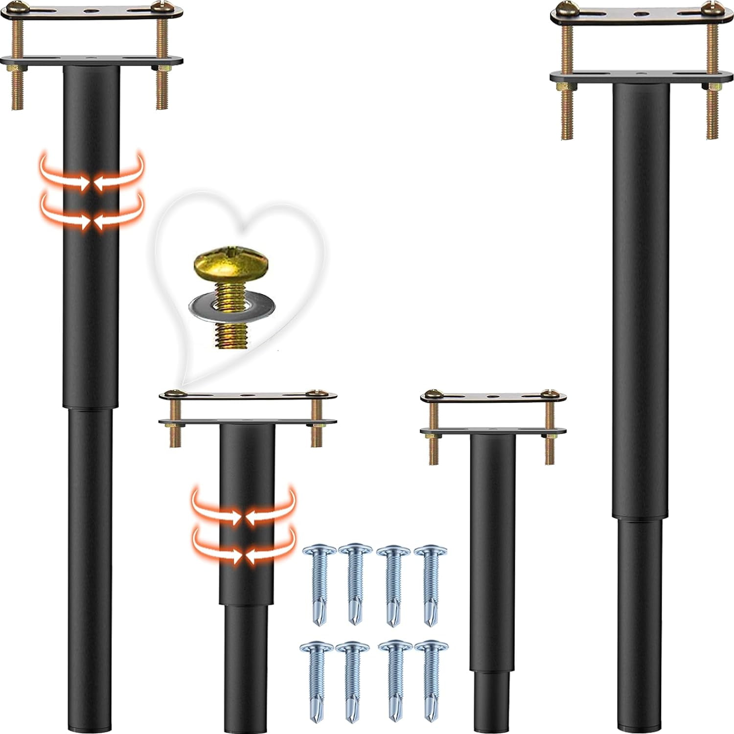 4PC 1017.5 in Height Bed Support Legs,Bed Frame Legs for King Queen