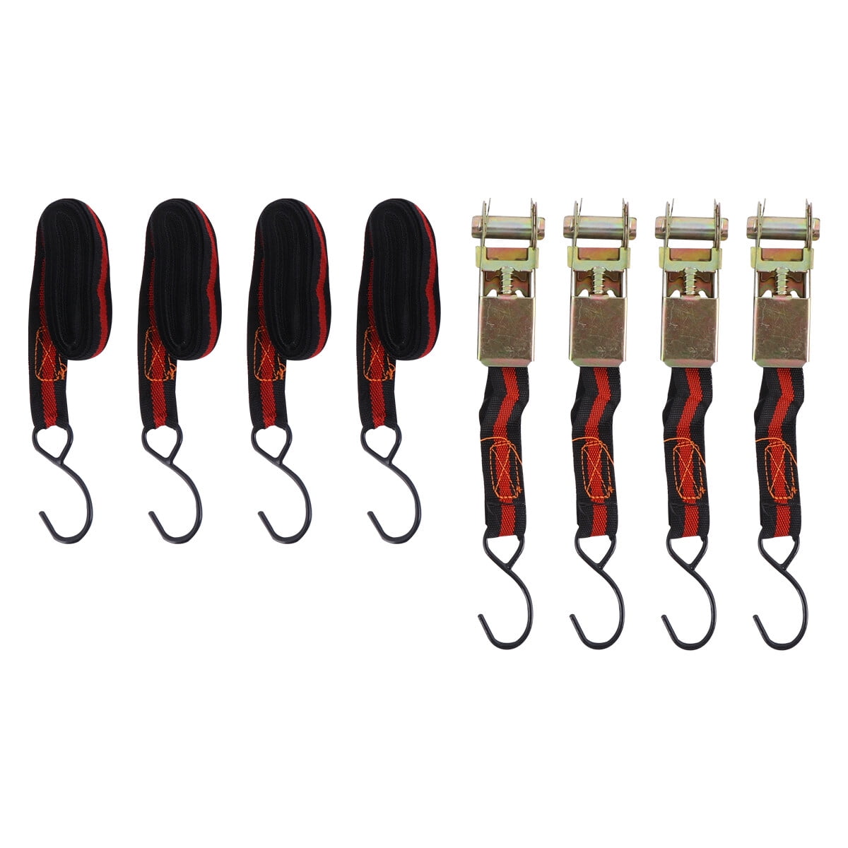4PC 15 Inches Cargo Strap Ratchet Tie Down Straps Heavy Duty Tiedowns Straps