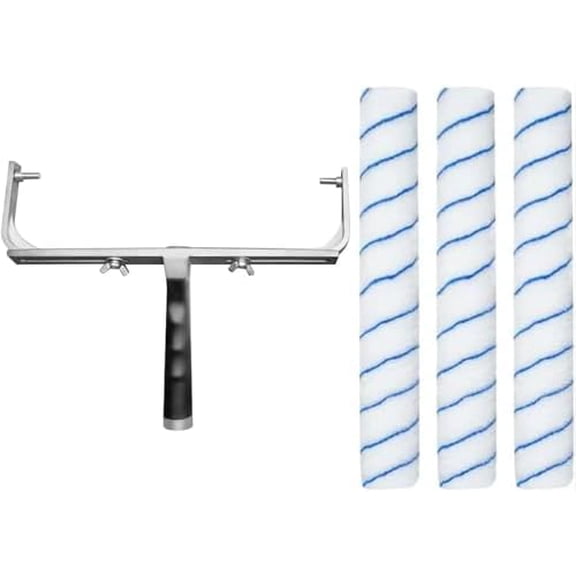 4PC 18 Inch Paint Roller Frame Set - 1PC 12''-18'' Adjustable Paint Roller Frame, 3PC Microfiber Paint Roller Sleeves,Large Paint Roller for Walls,Ceiling,Floors,Indoor,Outdoor Use