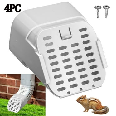 4PC 2"x3" Type-A Gutter Downspout Extensions, Removable Downspout Diverter, Gutter Splash Guard, Outlet Filter & Leaf Guard for Bottom of Downspouts(White)