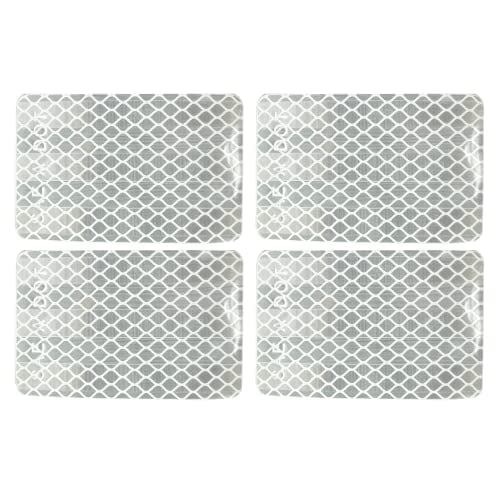 4PC 2x3 DOT-SAE White Rectangle Prism Reflectors Stick-On, Weatherproof
