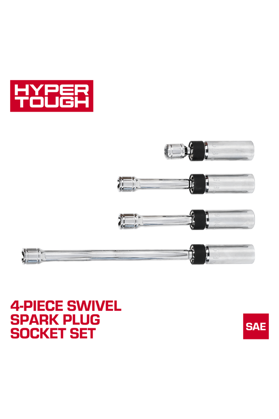 4-Piece 3/8-Inch Drive Swivel Magnetic Spark Plug Socket Set