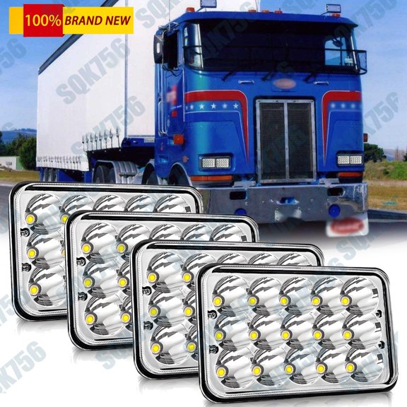 4PC 5D 4x6'' LED Headlight Hi-LO Beam H4656 for Peterbilt 320 357 379 378 Trucks