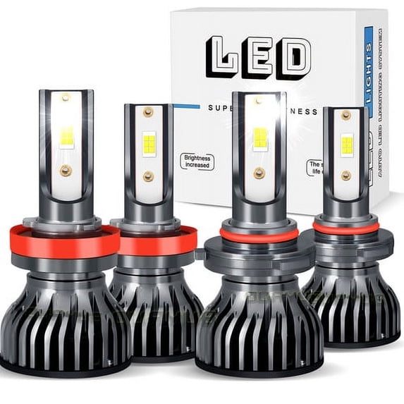 4PC 6000K LED Headlight High Low Beam Bulbs Kit Bright for 2012-2018 Toyota Prius V