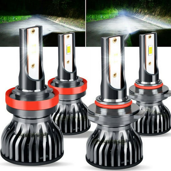 4PC 6000K LED Headlight High Low Beam Bulbs Kit Bright for 2013-2020 Ford Escape
