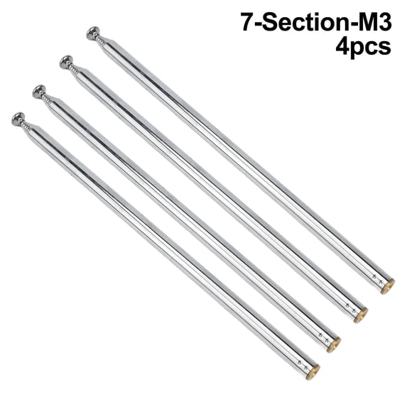 4PC 7-Section Stainless Steel Telescopic Antenna for AM FM Radio TV Antenna 96cm