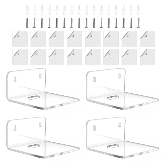 4PC Acrylic Window Shelves  Indoor Gardening, Gadget Placement & Modern Home Decoration