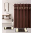 thumbnail image 1 of 4PC BROWN BUTTERFLY BATHROOM SET 2 BATH MATH, 1PC SHOWER CURTAIN , 12 RINGS COVERED, 1 of 1