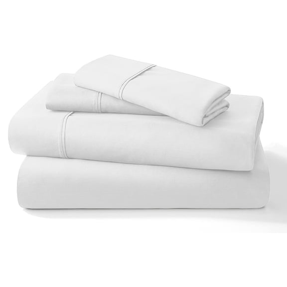4PC Bedding Set, 100% Organic Cotton 600 Thread Count, 10" Deep Pocket - [Alaskan King, White]