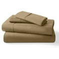 thumbnail image 1 of 4PC Bedding Set, 100% Organic Cotton 600 Thread Count, 18" Deep Pocket - [Short Queen, Taupe], 1 of 7