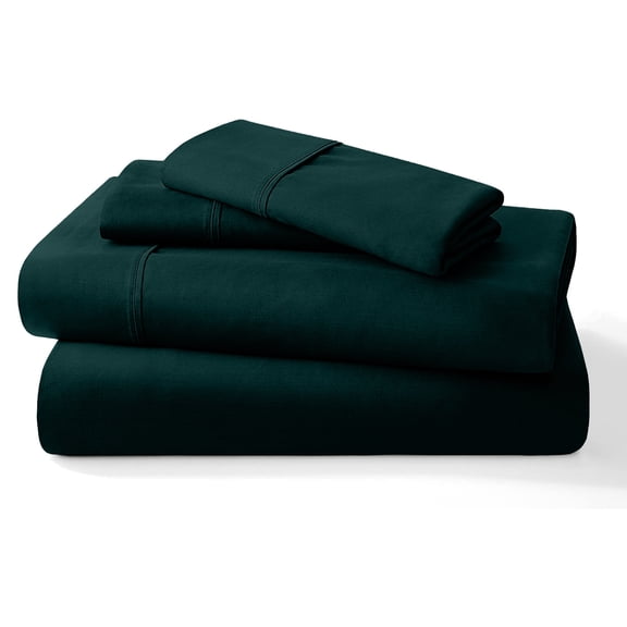 4PC Bedding Set, 100% Organic Cotton 700 Thread Count, 10" Deep Pocket - [Twin, Teal Blue]