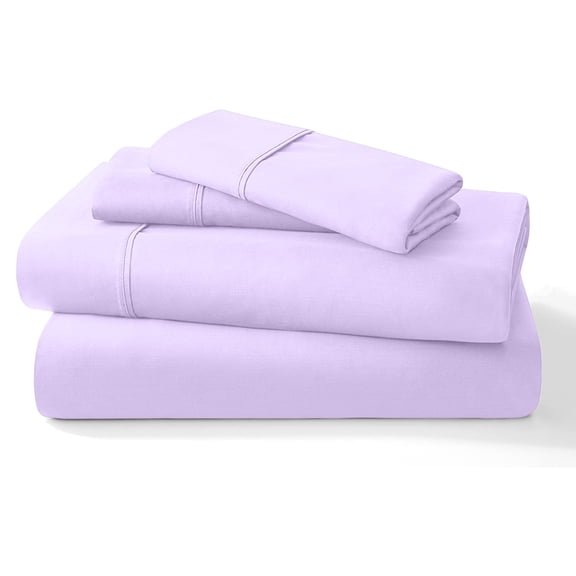 4PC Bedding Set, 100% Organic Cotton 700 Thread Count, 15" Deep Pocket - [RV-King, Lilac]