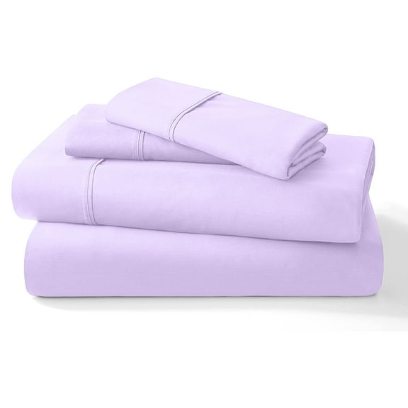 4PC Bedding Set, 100% Organic Cotton 700 Thread Count, 18" Deep Pocket - [Twin, Lilac]