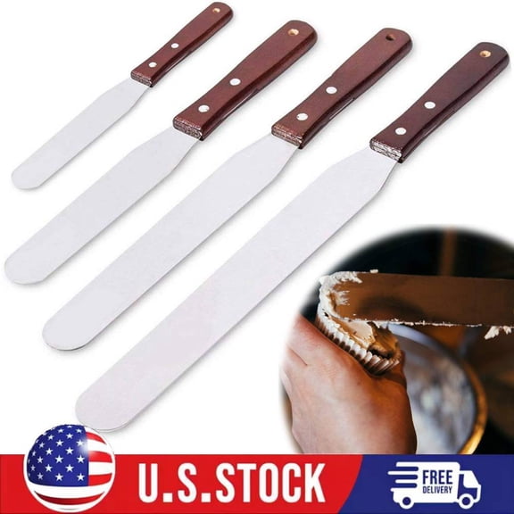 4PC Butter Knife Cake Icing Spatula Spreader 4” 6” 8” 10” Pastry Decorating Tool