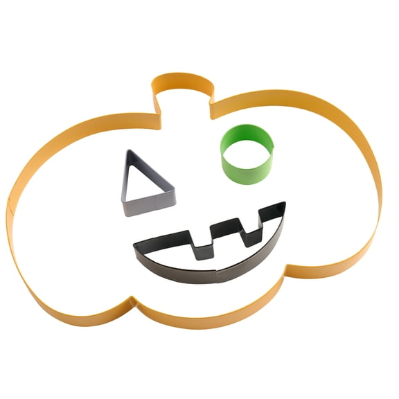 Way To Celebrate 4-Piece Cookie Cutters Jack-o-lantern, Orange, Green, Purple, Black