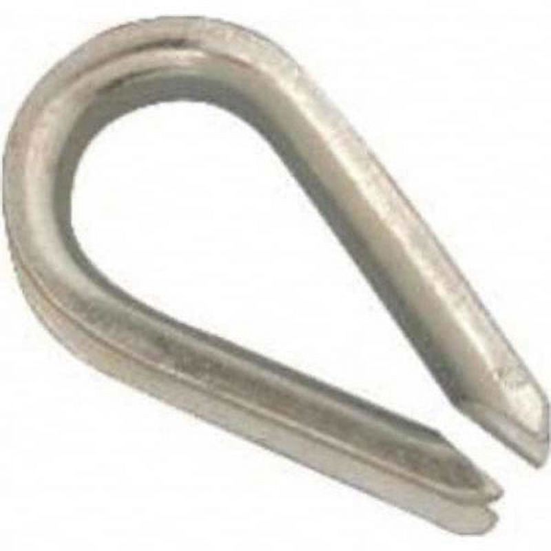 4PC Campbell Wire Rope Clip, Thimble Clip & Thimble 1/2" Rope Dia, Steel