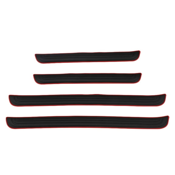 4PC Car Door Sill Protectors, Universal Anti-Scratch Rubber Pedal Covers for Front,Rear Vehicle Entry Guards