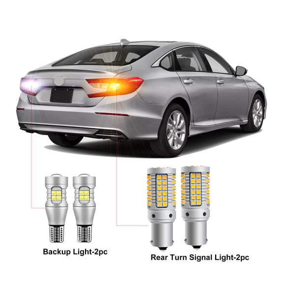 4PC Car LED Bulbs For Honda Accord 2018 2019 2020 2021 2022 LED Car Rear Turn Signal +Reverse Backup Light CANBUS