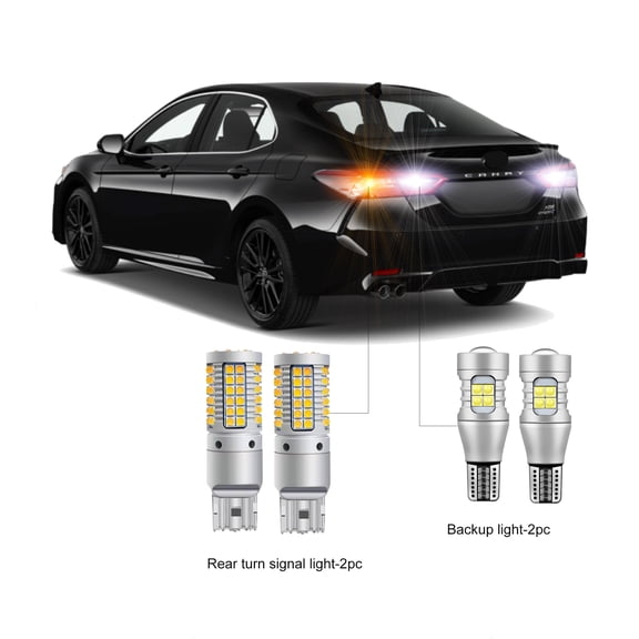 4PC Car LED Bulbs For Toyota Camry 2007-2026 LED Car Rear Turn Signal Light+ Reverse Light Bulbs CANBUS