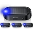 thumbnail image 1 of 4PC Car Solar Power Simulated Dummy Alarm, Vehicle Security Anti-Theft LED Flashing Fake Lamp with Light Sensor, Car Alarm Light for SUV, RV, Truck (Blue), 1 of 16