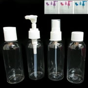 4PC Carry On Travel Bottles Kit Plastic Empty Jar Storage Container Portable Set